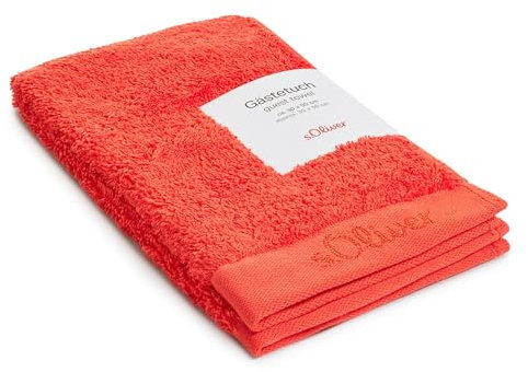 s.Oliver Gästehandtuch 30x50 cm - 100% Baumwolle, 600 g/m², weich & saugstark, Gästetuch rot