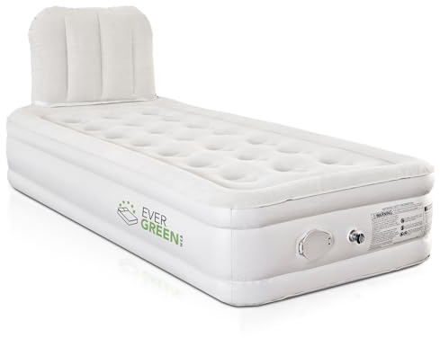 EVERGREENWEB - Materassino Gonfiabile da campeggio singolo con Pompa Incorporata, Autogonfiante Alto 40cm - Misura 99x191cm con schienale. Materasso per esterno e interno - Borsa inclusa - AIRDREAM