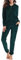 Aottori Damen Trainingsanzug Hausanzug Set Velours Sportanzug Freizeitanzug Jogginganzug Trainingsanzug 2 Teilig Oberteil und Hose Set Grün L