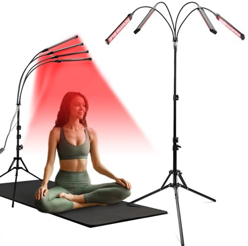 660nm Red Light Lamp with Stand,Red Light & 850nm Near Infrared Light Lamp,540 LEDs Red Light with Timer,Adjustable Angle Gooseneck Red LED Lamp for Body/Face/Neck/Back/Leg