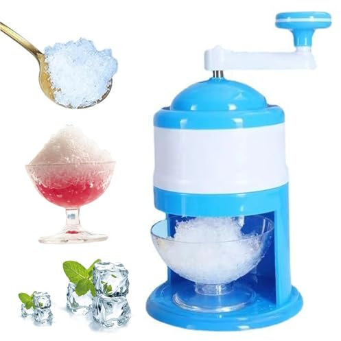 Shaved Ice Machine Manual Ice Shaver DIY Crushed Ice Maker Portable Snow Cone Machine with Hand Crank for Party Making Snowcones Ice Cream and Slushy(1)