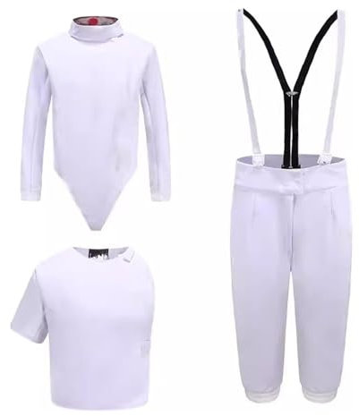 LYXXJRYBHD 350N Fechtanzug, Fechtjacke, Fechtausrüstung, Unisex-Set Aus Hose, Jacke Und Weste, Fechtuniform, für Das Tägliche Training(60#)