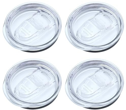 4 Pcs 20 oz Silicone Tumbler Replacement Lids, Spill-Proof Travel Mug Covers with Sliding Silicone Tops, Straw-Friendly, Splash-Resistant, Coffee Cup Lid Replacement Set