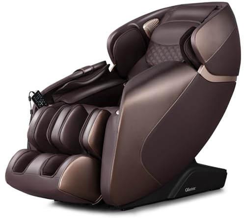 Relaxe Fauteuil Massant Chauffant | Fauteuil Massage Inclinable | Coussin Assise | Zéro Gravité | 12 Modes | 5 Vitesses | Massage Shiatsu | Rouleau Pieds | Bluetooth | Commande Vocale (Marron)