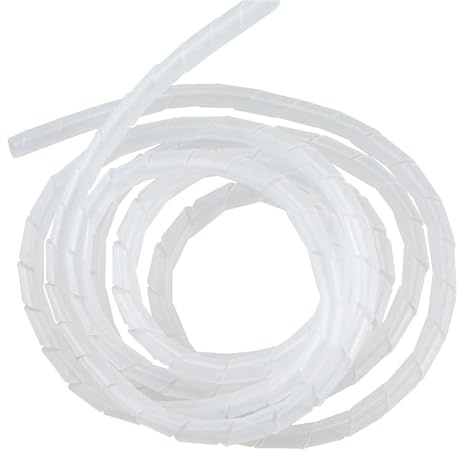 Spiralkabeln är viken Spirallindning 2 meter 8 mm ID flamskyddsmedel flerfärgad kabelhylsa trådorganiserare(White)