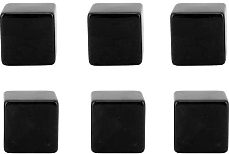 Akozon 6 Cubetti di Dadi Vuoti Non Finiti per Divertimento Fai da Te, Strumenti Didattici e Accessori di Giochi Creativi - Blocchi di Dadi in Plastica a 6 Lati Personalizzabili (BLACK)