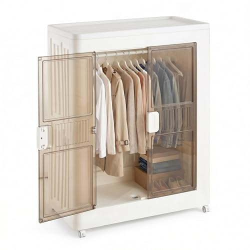 Well Home Cajas de almacenaje apilables con puerta frontal, Organizador modular plegable con ruedas, Modularidad eficiente, Multiespacios, Armario plegable con 1 Compartimento