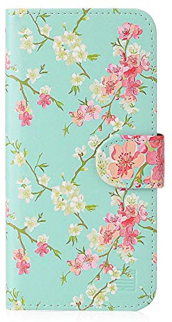 32nd Floral Series - Design PU Leather Book Wallet Case Cover for Apple iPhone XR, Designer Flower Pattern Wallet Style Flip Case With Card Slots - Spring Blue