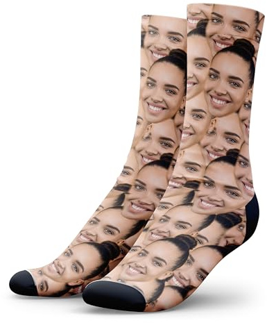 RecontraMago Calcetines Personalizados Con Cara - Sube tu Foto Nosotros hacemos el trabajo! - Calcetines Divertidos para Hombre y Mujer Unisex - Con Fotos Caras Nombres
