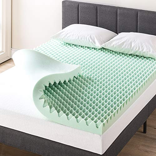 Best Price Mattress Cubrecolchón de Espuma viscoelástica con diseño de Caja de Huevos de 4 Pulgadas con infusión de Aloe calmante, Certificado CertiPUR-US, tamaño Queen