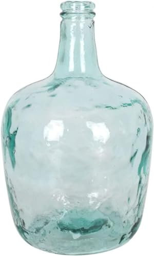 Tradineur - Garrafa de vidrio 8 litros sin tapón, modelo Apple, 38 x 25 cm, damajuana, botella de vidrio liso para almacenar agua, vino, bebidas