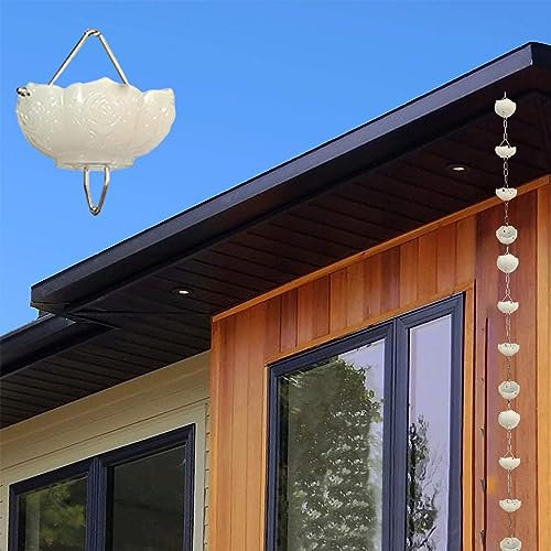 Regenkette Regenkette aus Harz für Die Dachterrasse Im Garten, Dekorativer Regenfängerketten-Kunstanhänger Im Freien, Blau Leuchtende Regenketten für Fallrohrrinnen ( Color : B , Size : 4m/11.8ft )