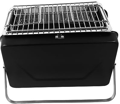 YARNOW Grill Camp Brenner Pit Klappbar Klein Heiß Kochen Faltbar Grill Holzkohle Tragbarer Rauchfreier Bbq Herd Schwarz Metall