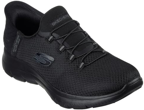 Skechers Damen Summits Diamond Dream Turnschuhe, Black Mesh/Gunmetal Trim, 39.5 EU Weit