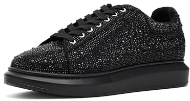 Steve Madden Men's ICEBOX Sneaker, Black Rhinestone, 12
