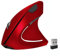 BeWishes Ergonomic Mouse, Vertical Wireless Mouse 2.4G Rechargeable Optical Vertical Mouse High Precision Optical Mouse Adjustable800/1200/1600 DPI, for Laptop etc, Red,Specially for Right-handers