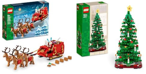 LEGO Festive Bundle - Features Santa's Sleigh (40499) & Christmas Tree (40573) - Building toys for 9+ Year Old Boys & Girls - Creative Kids' Birthday Gifts