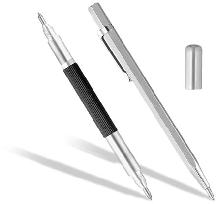 2 Pièces Pointe a Tracer Metal, Stylo à Tracer en Carbure de Tungstène, Stylo de Gravure sur Métal, Pointe à Tracer en Carbure de Tungstène, pour Verre Métal Bois Céramique Pierre