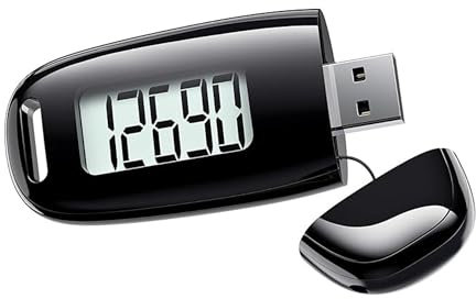 AEON Rechargeable Pedometer – 3D Step Counter with Silent Motion Sensor, Large LCD Display & Backlight, USB Charging, Belt Clip & Lanyard – Accurate Fitness Tracker for Walking & Seniors