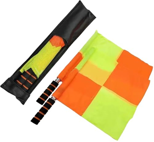 XJKLBYQ Soccer Referee Flags, 2Pcs Soccer Linesman Flag with 18 Flagpole and Storage Bag for Sports Match, Official Events
