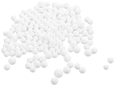 Milisten Polystyrene Beads Filling Pellets 0.31 Inch Soft Foam Particles for Bean Bag Filling Craft Stocking Filler and Beads 2 Bags for DIY Home Decoration and Toy Stuffing