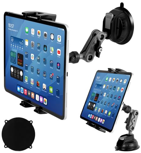 Yoodriy Soporte Tablet Coche con Ventosa Universal, Resistente y Giratorio 360° para Parabrisas, Soporte Movil Coche Compatible con iPad, Samsung Galaxy, Tablets y Teléfonos 4,7–12,9 Pulgadas