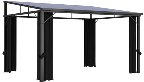 Mokuyary Gazebo gazebo con Tenda 405x294x244 cm Antracite Tenda di Ricevimento, Gazebo Gazebo Gazebo Padiglione per Campeggio, Eventi, Terrazze e Festival