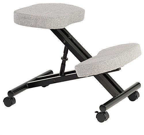 IDIMEX Kniestuhl Kniehocker Sitzhocker Bürohocker Gesundheitsstuhl Robert in grau, höhenverstellbar, bequem gepolstert, rollbar
