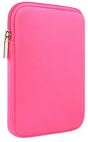 Väska med dragkedja för 6-tums e-läsare skyddsfodral - Kindle e-läsare 6 tum/Kindle Paperwhite/Voyage Kindle/Oasis Kindle/Nook Glowlight Plus/Kobo Aura/Kobo Touch 2.0, Rosenröd, 6 Pollice