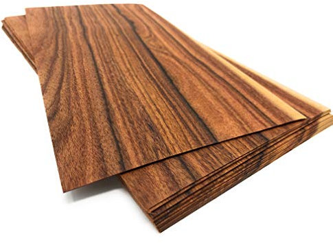 Unbekannt Santos Palisander Furniere, 15-20 Stück, ca. 0,7qm, ca. 0,8mm stark, geeignet für Modellbau, Intarsien, Basteln, Foto, Geschenk, Preisschilder