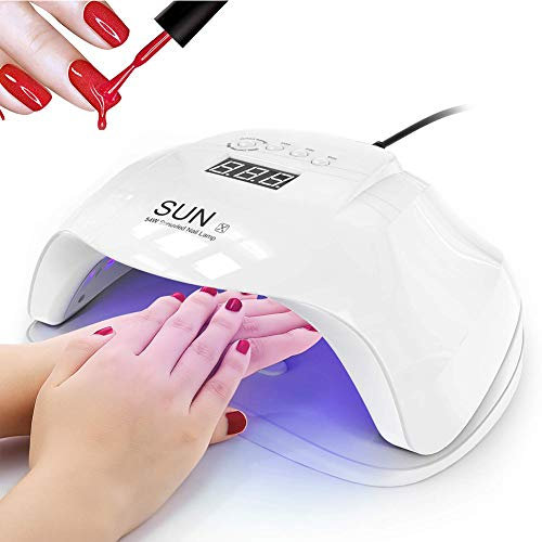 Lampada UV LED 54W per Unghie - Fornetto Professionale per Manicure e Pedicure con 4 Impostazioni Timer e Sensore per Smalto Gel