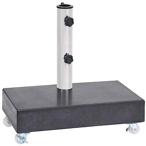 vidaXL Schirmständer mit Rollen Sonnenschirmständer Schirmhalter Sonnenschirm Ständer Fuß Terrasse Garten Schwarz 45x25x8cm Granit