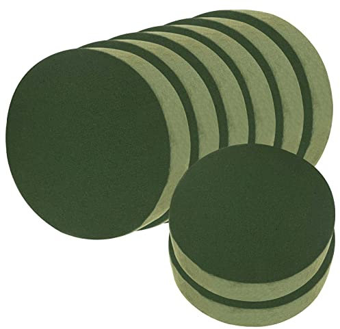 KOHAND 8 Pcs Floral Foam Block, 16.5 x 4cm Round Dry Floral Foam Green Floral Sponge Foam Block for Artificial Flower Arrangements DIY, Wedding Aisle, Easter, Birthdays, and Party Decoration