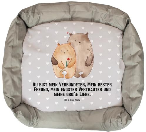 Mr. & Mrs. Panda Hundebett Bären Liebe - Geschenk, Partner, Hundekissen, Blume, Körbchen, Hochzeitstag, Kuscheln, Freundin, Hundekörbchen, Hundesofa, Verknallt, Hund