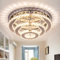 CXGLEAMING 13.8 Modern LED Crystal Chandelier Ceiling Light Fittings 3-Tier Round Chandelier Flush Light Fitting Ceiling for Living Room Bedroom Dining Hallway Kitchen (Warm Light)