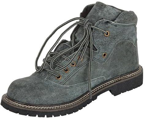 TR Martha Premium Trachten Herrenschuhe - moderner Trachtenschuh - Lederschuhe für Oktoberfest - Herren (Grau 44)