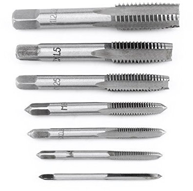 Honiwu Metric Tap Set, 7PCS Thread Tap, Steel M4 M6 Tap, Tap Set for Threading Repair Bit, M3 M4 M5 M6 M8 M10 M12, Thread Insert Screw for Tapping
