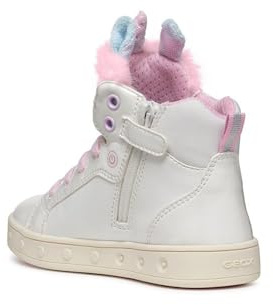Geox J Skylin Girl A - Scarpe da Ginnastica, White/Multicolor,