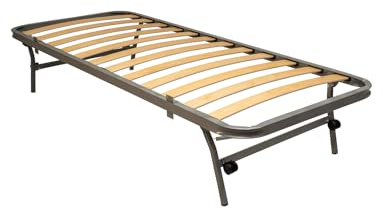 Bed Store SISTEMI RIPOSO Rete Estraibile 80x185 cm Sottoletto a Scomparsa Con Ruote, Molle Di Richiamo e Piedi Pieghevoli Salvaspazio