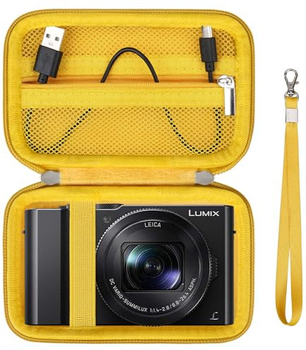 Supmay Cassa della fotocamera per Panasonic LUMIX DC-TZ99E-K Fotocamera da viaggio compatta con zoom/LX10 ZS200D ZS200 ZS80D ZS80 ZS100 ZS70 ZS60 Fotocamera, Giallo