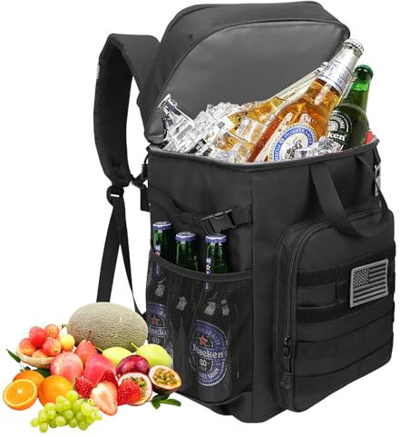 Hp hope Kühlrucksack 43L Isolierte Kühltasche Picknicktasche Warmhaltebox Kühlbox Kühlrucksack Groß Rucksack Herren und Damen für Camping Strand Outdoor Reisen Familie Picknick BBQ