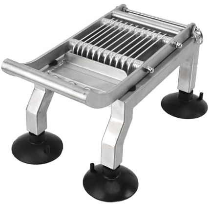 ZAICOLER Cortador de Patatas, Cortador de Verduras, Cortador de Frutas, Largo de Acero Inoxidable con 4 Ventosas para Lechuga, Cebolla, Patata, Tomate (5 mm)