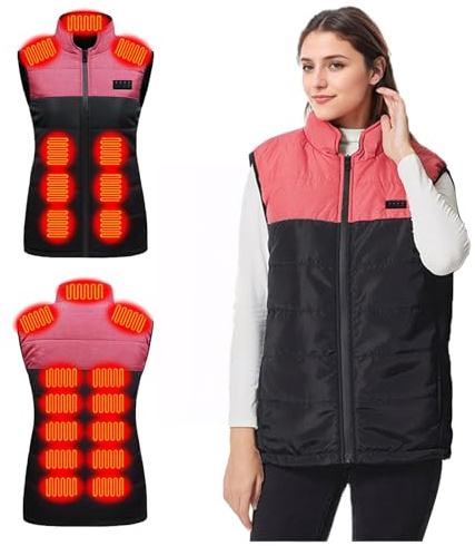 Gilet Riscaldato Unisex Per Uomo/donna, 21 Zone Di Riscaldamento E 4 Pulsanti Di Controllo, Cappotto Caldo Elettrico, Gilet Riscaldato Da Caccia, Per Sci, Escursionismo, Campeggio(Pink,S)