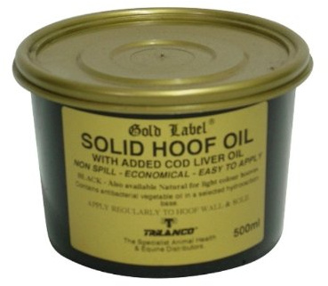 Gold Label Solid Hoof Black Oil for Horse, 500 ml