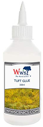 War World Scenics Statische Grasbüschel-Kleber 250ml für Modellbau Modellbahn Tabletop Gelände Modell Diorama