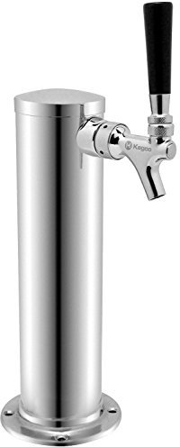 Kegco D4743T-ASC 100% All Stainless Steel Contact Keg Beer Tower Single Faucet