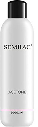 Semilac 100% Pure Acetone Salon Strength Nail Polish Remover For Gel Nail Polish Soak Off Gel Polish Acrylic Nails And Fibreglass Extensions. Dermatologically Tested. 1000ml