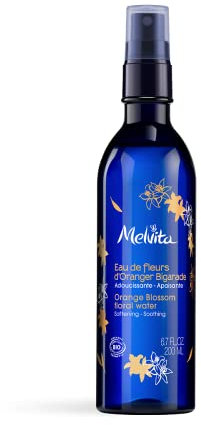 Melvita-Eau Florale de Fleurs d'Oranger Bio-Hydrolat Hydratante, Apaisante et Adoucissante - Sans Parfum - 100% Naturelle, Certifiée Bio et Vegan -Fabriquée en France - Vaporisateur Spray 200 ml