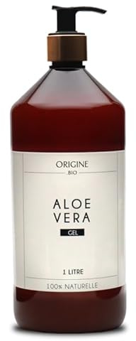 Origine Gel Aloe Vera 1 Litre Pur Visage Cheveux Peau 100% naturel Marque Française Flacon Pompe Hydratant