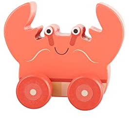 My First Wooden Toy Cars, Crab Push Toy Animal Vehicles Wooden Toys 1 Year Old, Car Toys Fun Educational Small World Toys, Early Developt & Activity Toys by Orange Tree Toys (OTT07033)